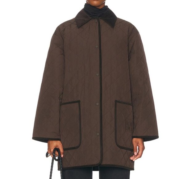 $900  NEW TOTEME OVERSIZED DIAMOND QUILTED BARN JACKET SIZE XL XLARGE ESPRESSO - Picture 1 of 8